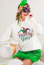 Off White Long Sleeve Sequin Detail Mardigras Sweater Top