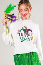 Off White Long Sleeve Sequin Detail Mardigras Sweater Top