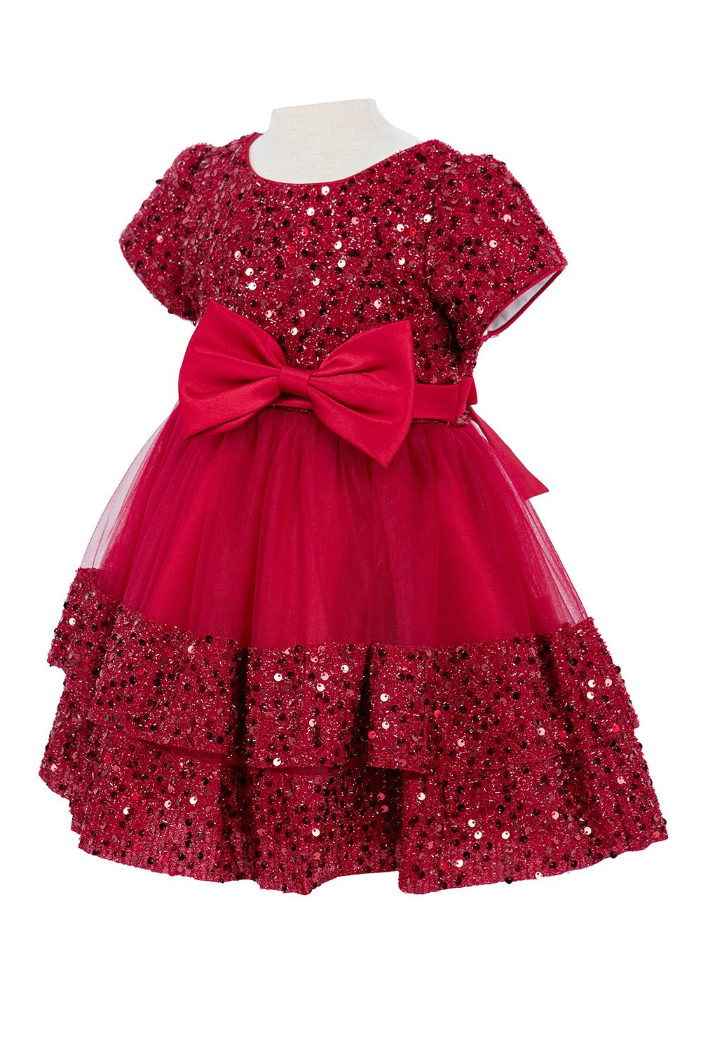 burgundy newborn dress Baby Solange Set in Tulle 12-18M Sleeveless burgundy baby dress with silver stars mesh overlay Toddler Girl Avenue Twirl Dress