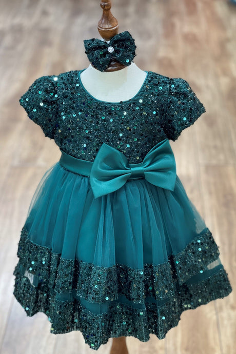 Hunter Green Baby Dress