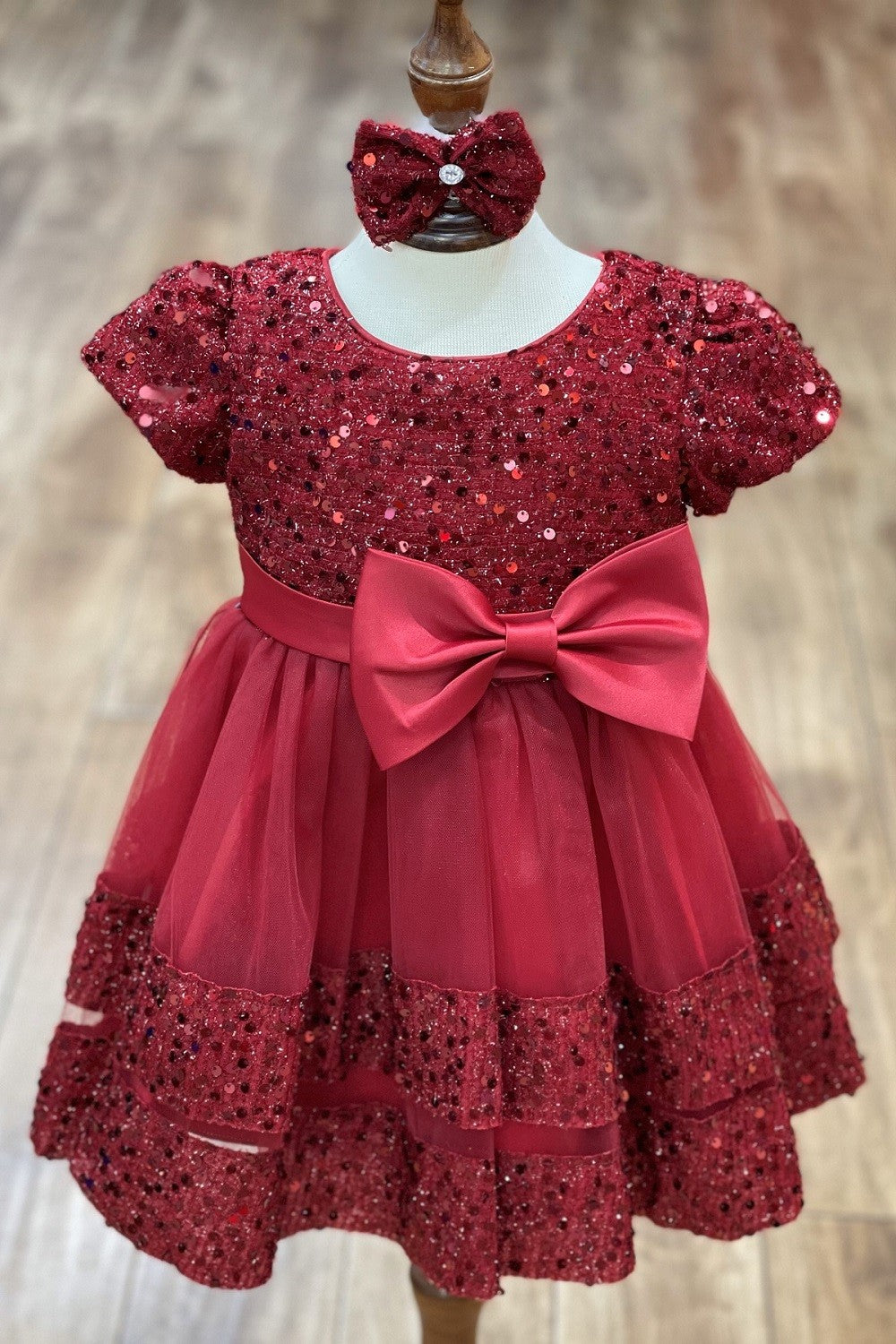Burgundy Baby Dress