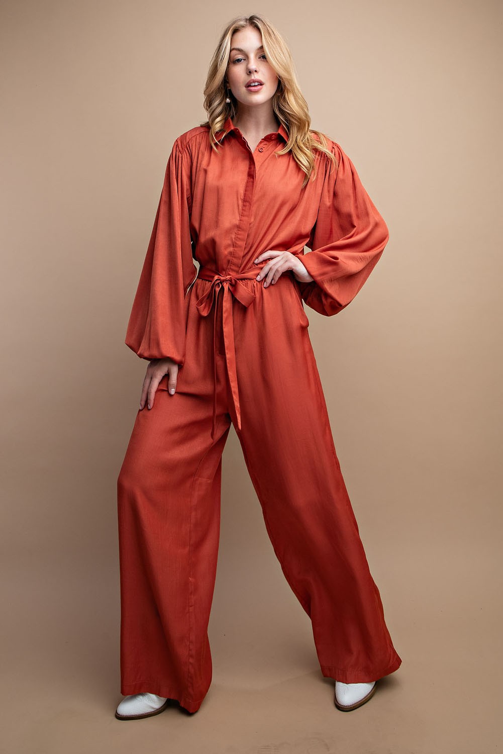 Amazon.com: Oplxuo Women's Long Sleeve Jumpsuits V Neck Lapel Loose Casual  Button Down Linen Rompers Straight Leg Jumpsuits with Pockets : Clothing,  Shoes & Jewelry