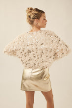 Beige/Gold Feathered Sequin Embellished Jacket