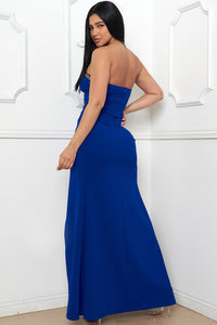 Royal Sew On Rhinestone Detail On Bust Maxi Dress