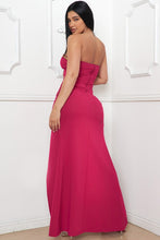 Magenta Sew On Rhinestone Detail On Bust Maxi Dress