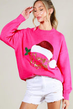 Pink Santa Sequin Detail Sweater Top