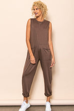 Mocha French Terry Front Pocket Detailed Jumper Jumpsuit