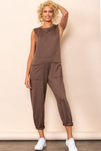 Mocha French Terry Front Pocket Detailed Jumper Jumpsuit