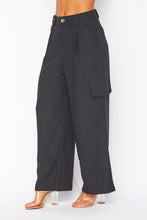 Black Chanel Fabric Cargo Wide-leg Pants