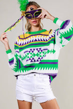 Off White Multi Contrast Color Detail Mardigras Sweater Top