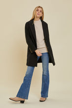 Black Button Detail Coat