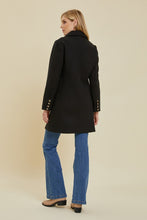 Black Button Detail Coat