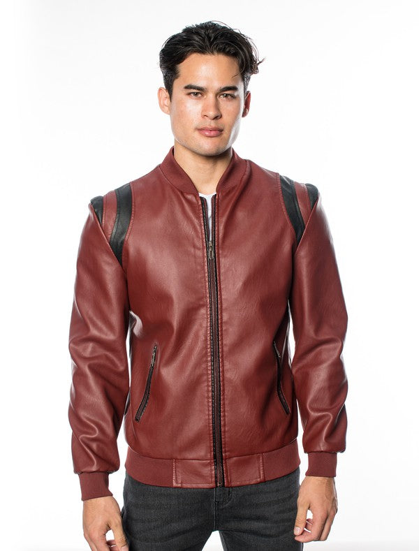 Pleather jacket men outlet