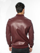 Maroon Men's Fancy Pleather Jacket