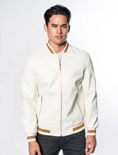 White Men's Fancy Pleather Jacket