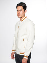 White Men's Fancy Pleather Jacket