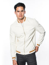 White Men's Fancy Pleather Jacket