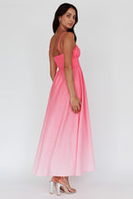 Pink Spaghetti Strap Ombre Maxi Dress