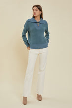 Seafoam Button Cozy Sweater