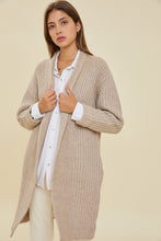 Taupe Chunky Cable Knit Cardigan