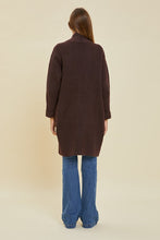 Wine Chunky Cable Knit Cardigan