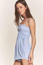 Blue Gingham Smocked Romper