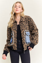 Leopard Print Jacket With Denim Pockets