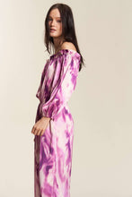 Fuchsia Combo Combo Offshoulder Tiedye Satin Jumpsuit