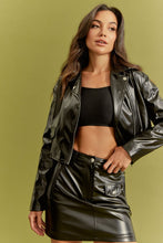 Black Moto Jacket And Mini Skirt Set