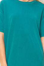 Teal Take A Stroll Side Slit T-Shirt Midi Dress