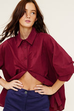 Merlot Loose Fit Button Down Shirt