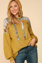 Butterscotch/Olive Multi Color Check Peekaboo Cut Out Hoodie