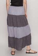 Ash Grey Adjustable Waistband Casual Long Skirt