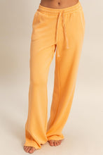 Apricot Elastic Waist Wide-leg Pants