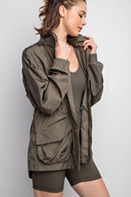 Olive Parachute Long Sleeves Jacket