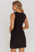 Black Square Neck Knit Mini Dress