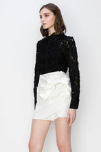Black Long Sleeves Floral Lace Shirt Top