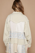 Sand Beige Oversize Balloon Sleeve Mix Fabrication Jacket