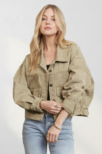 Beige Cropped Utility Pocket Jacket