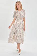 Ivory/Blush Modest Smocked Floral Dress