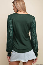Hunter Green V Neck Long Sleeves Top
