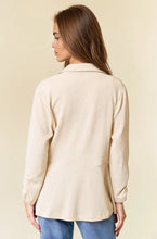 Cream Cinched Sleeve Blazer