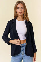 Black Cinched Sleeve Blazer