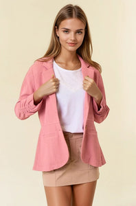 Rose Cinched Sleeve Blazer