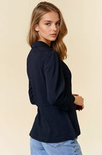 Black Cinched Sleeve Blazer