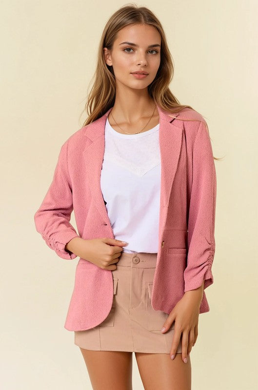Rose Cinched Sleeve Blazer