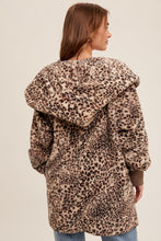 Brown/Leopard  So Soft Leopard Fur Oversized Hoodie Jacket