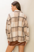 Camel Style Update Teddy Fur Plaid Shacket