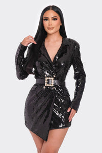 belted sequin mini dress self-portrait Pink Sequin Boulce Belted Mini Dress in Pink