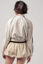 Cream Retro Sport Cropped Track Jacket